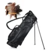 Sun Mountain Leather Stand Bag - Black/White -Golf Sales Shop 17lestand bw