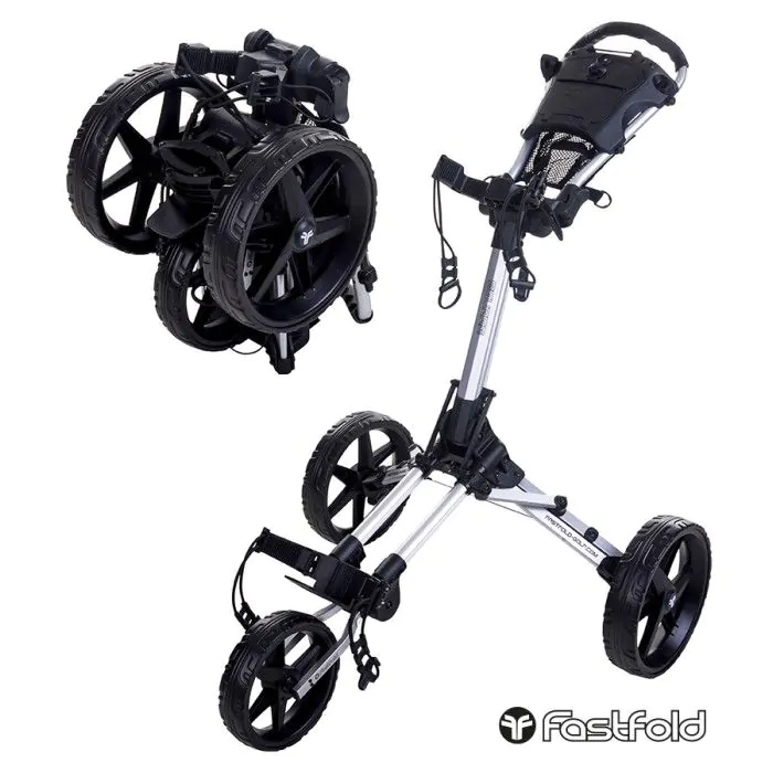 Fastfold Square Golf Trolley - Silver/Black 3 Fastfold Square Golf Trolley - Silver/Black