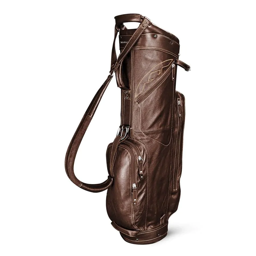 Sun Mountain Leather Cart Bag - Brown/Khaki 3 Sun Mountain Leather Cart Bag - Brown/Khaki