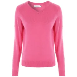ProQuip AMY Ladies Merino V Neck Sweater - Rose