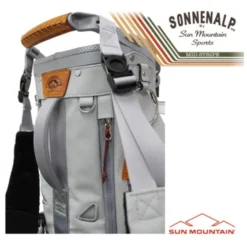 Sun Mountain 2023 Mid Stripe Stand Bag - White/Cadet/Brick -Golf Sales Shop sm23 mstr wcb6