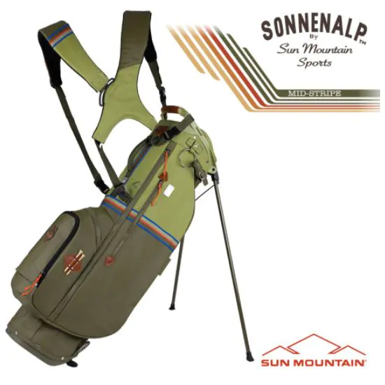 Sun Mountain 2023 Mid Stripe Stand Bag - Loden/Moss/Inferno 3 Sun Mountain 2023 Mid Stripe Stand Bag - Loden/Moss/Inferno