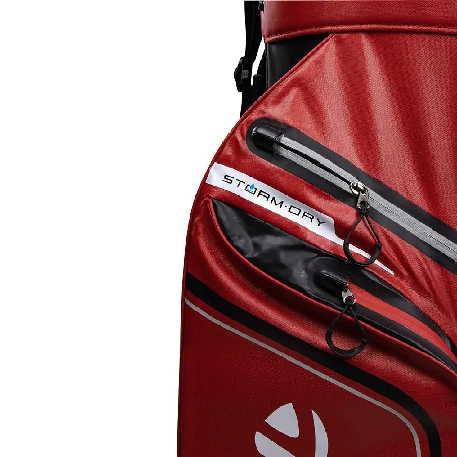 Taylormade Storm Dry Waterproof Cart Bag - Red/Black 5 Taylormade Storm Dry Waterproof Cart Bag - Red/Black - Image 3
